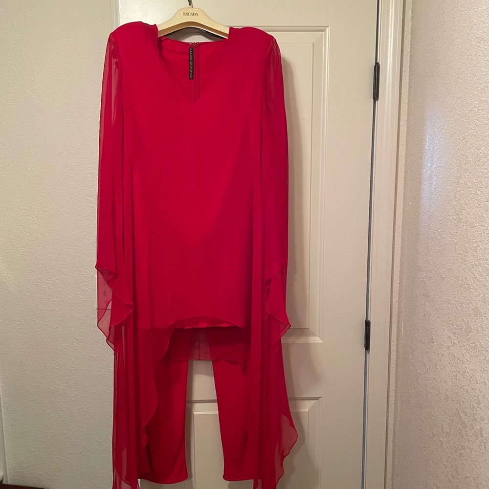 Mark Zunino Red 3-Piece Silk/Chiffon/Crepe Design Formal/Wedding/Holiday